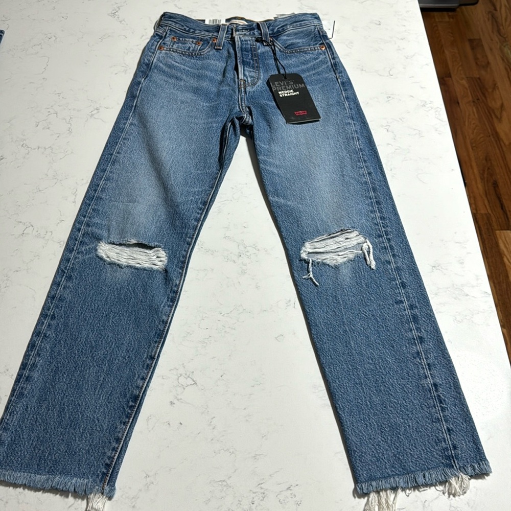 levi’s wedge straight high rise snug through 23x26